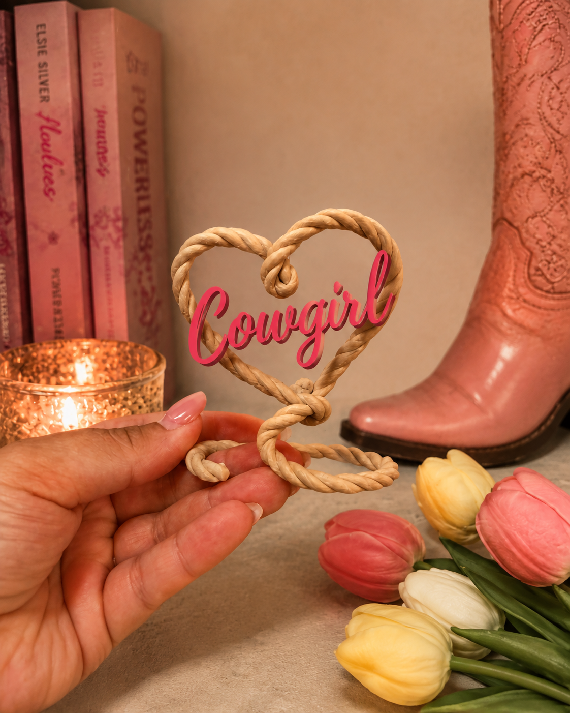 Cowgril rope heart